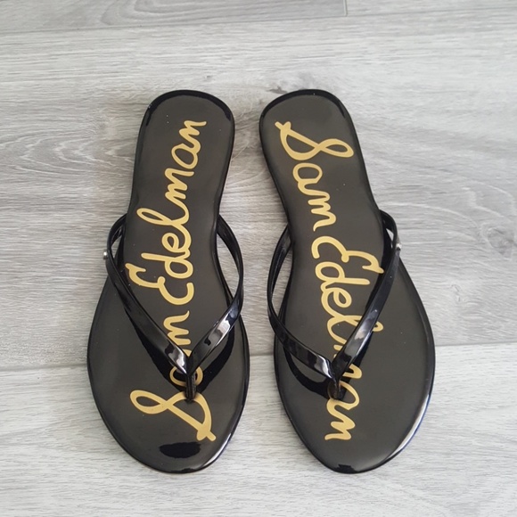 sam edelman black flip flops